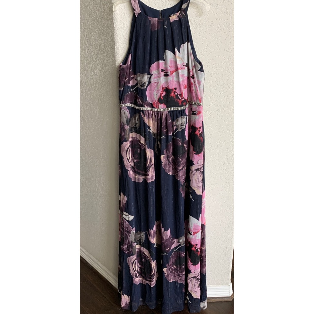 SLNY Long Floral Dress